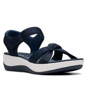 Clarks Cloudsteppers Women's Arla Daisy Strappy Sport Slingback Sandals Navy 8